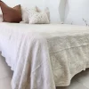 Chartres Jacquard Linen Cotton Bedcover 240x200cm | Natural