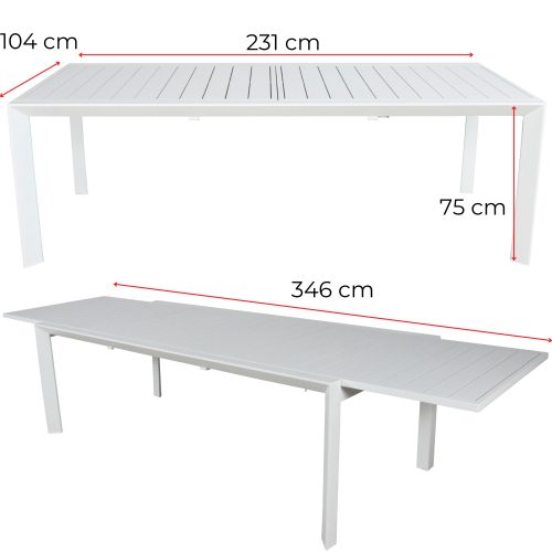 Sleek white dining table