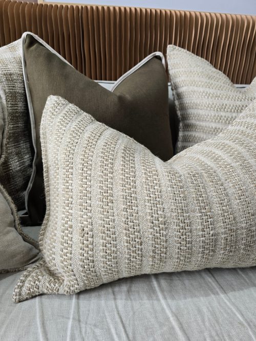 Striped linen pillow