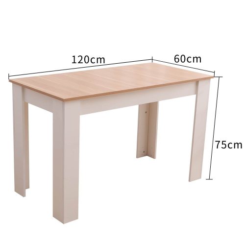 White and wood table