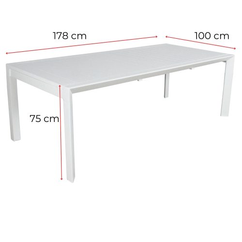 White metal dining table