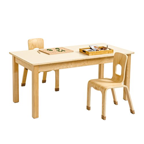 White rectangular table