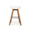 Oceanic Outdoor Backless Bar Stool – White