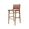 Pasadena Leather Bar Stool – Tan- Woven