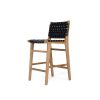 Pasadena Leather Counter Stool – Black – Woven