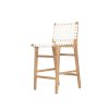 Pasadena Leather Counter Stool – White – Woven