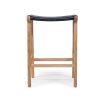 Pasadena Leather Saddle Stool – Black – Flat