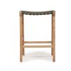 Pasadena Leather Saddle Stool – Olive – Woven