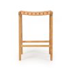 Pasadena Leather Saddle Stool – Woven Natural