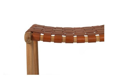 Tan leather kitchen stool