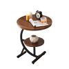 2 Tier End Table Sofa Side End Table Round Nightstand with Sturdy Metal Frame