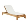 Banksia Sunbed - White - Natural Teak