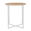 Cali Cross Bar Table - Natural Teak - White