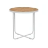Cali Cross Side Table - Natural Teak - White