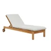 Cannes Sunbed - Snow - Natural Teak