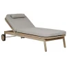 Normandy Sunbed - Light Grey - Aged Teak