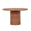 Seville Tile Round Dining Table - Burnt Sienna Tile - Burnt Sienna