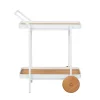 Tulum Bar Trolley - Natural Teak - White