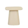 Valencia Curve Side Table - Faux Travertine - Beige