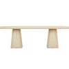 Valencia Dining Table - Faux Travertine - Beige