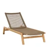 Mira Sunbed - Coral Braid - Natural Teak