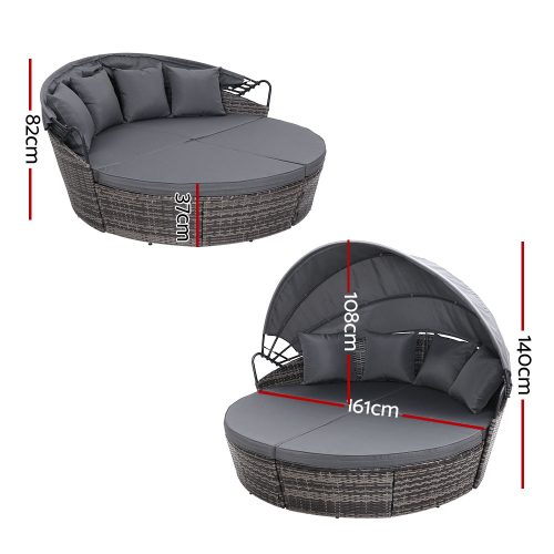 1PC grey sun lounge