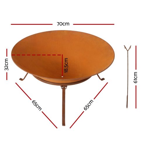 70cm fire pit bowl