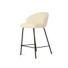 Anders Counter Stool – Natural Upholstery with Black Legs