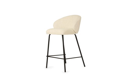 Anders Counter Stool – Natural Upholstery with Black Legs