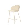 Anders Counter Stool – Natural Upholstery with White Legs