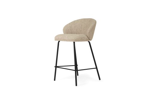 Anders Counter Stool – Pebble Upholstery with Black Legs