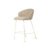 Anders Counter Stool – Pebble Upholstery with White Legs