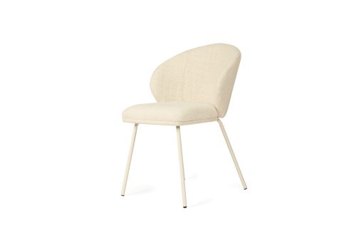 Anders Dining Chair – Natural Upholstery with White Legs