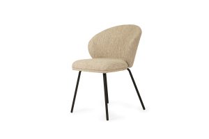 Anders Dining Chair – Pebble Upholstery with Black Legs