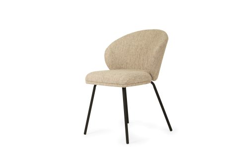 Anders Dining Chair – Pebble Upholstery with Black Legs