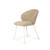 Anders Dining Chair – Pebble Upholstery with White Legs