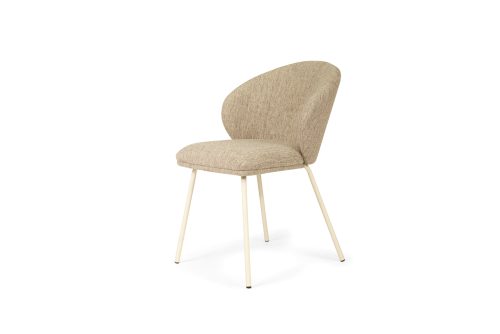 Anders Dining Chair – Pebble Upholstery with White Legs