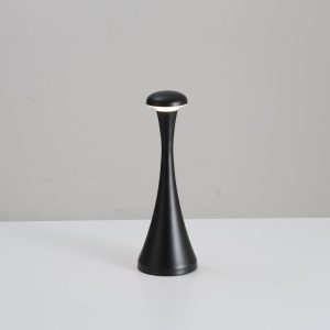 Black Modern Minimalist LED Mushroom Lamp - Touch Control Rechargeable Night Light