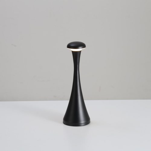 Black Modern Minimalist LED Mushroom Lamp - Touch Control Rechargeable Night Light