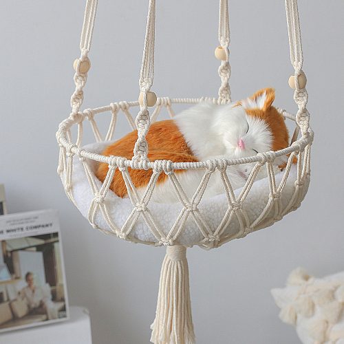 Cat Swing with Wooden Beads