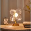 Four Leaf Clover Shape Luxury Acrylic Table Lamp - Modern USB Powered Night Light | Decorative Atmosphere Lamp for Bedroom, Living Room, and Bedside | Compact Design with 3 Color Temperatures