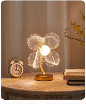 Four Leaf Clover Shape Luxury Acrylic Table Lamp