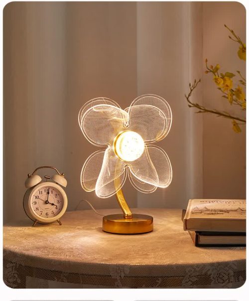 Four Leaf Clover Shape Luxury Acrylic Table Lamp