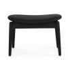 Harlow Foot Stool – Black with Black Leather