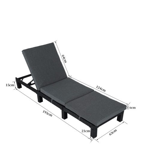 Modern Rattan Sunbed
