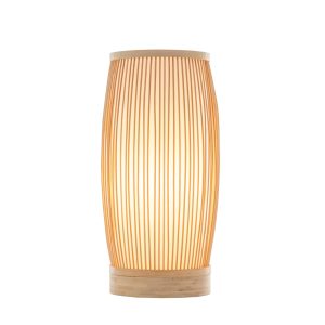 Natural Woven Bamboo Cylinder Table Lamp Light Shade Boho Tropical Coastal