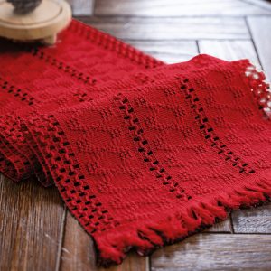 Red Twisted Red Whiskers Table Flag Vintage-Inspired Chinese Table Runner