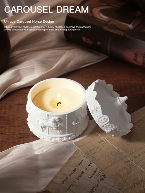 Rotating Carousel Soy Candle - Unique Home Decor & Gift