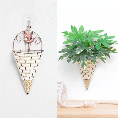 Rustic Hanging Rattan Vase for Farmhouse Decor