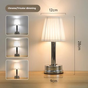 Silver Creative LED Rechargeable Table Lamp